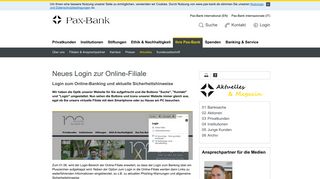 
                            2. Neues Login zur Online-Filiale zum 01.06 - Pax Bank