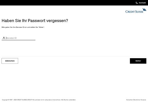 
                            5. Neues Passwort anfordern - Login - Credit Suisse Direct