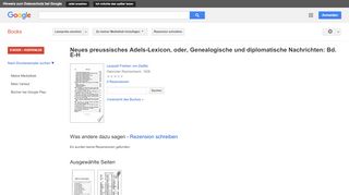 
                            12. Neues preussisches Adels-Lexicon, oder, Genealogische und ... - Google Books-Ergebnisseite