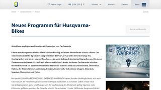 
                            10. Neues Programm für Husqvarna-Bikes - CarGarantie