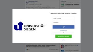 
                            6. Neues Schließfachsystem in der UB!... - Universität Siegen | Facebook