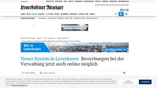 
                            9. Neues System in Leverkusen: Bewerbungen bei der Verwaltung ...
