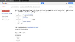 
                            10. Neues und vollständiges Wörterbuch der Deutschen und Französischen ... - Google Books-Ergebnisseite