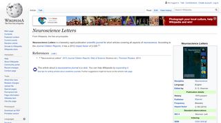 
                            3. Neuroscience Letters - Wikipedia