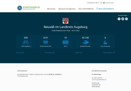 
                            6. Neusäß im Landkreis Augsburg - Stadtradeln