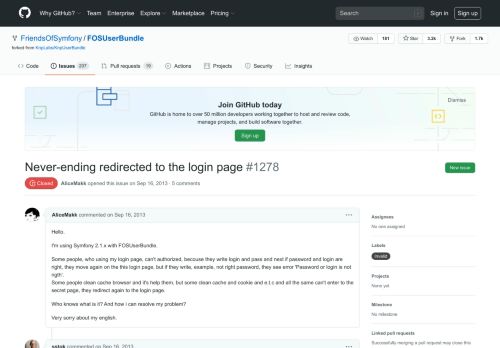 
                            5. Never-ending redirected to the login page · Issue #1278 ... - GitHub
