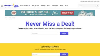 
                            6. Never Miss a DEAL! Sign up for email to get special ... - Magazines.com