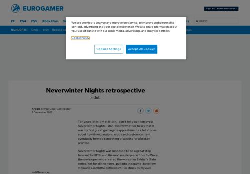 
                            3. Neverwinter Nights retrospective • Eurogamer.net