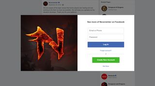 
                            4. Neverwinter - We are aware of the login issues that some... | Facebook