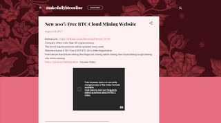 
                            6. New 100% Free BTC Cloud Mining Website