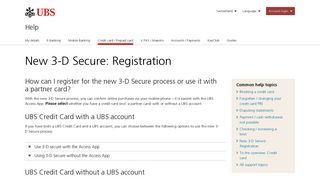 
                            8. New 3-D Secure: Registration | UBS Switzerland