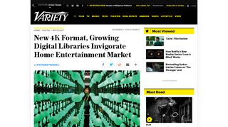 
                            1. New 4K Format, Growing Digital Libraries Invigorate Home ... - Variety
