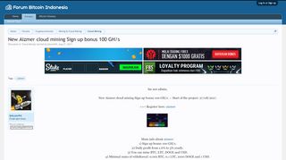 
                            3. New Aizmer cloud mining Sign up bonus 100 GH/s | Forum Bitcoin ...