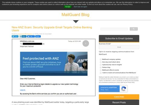 
                            8. New ANZ Scam: Security Upgrade Email Targets Online Banking Users