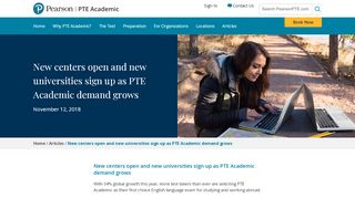 
                            3. New centers open and new universities sign up as PTE Academic ...