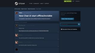 
                            3. New Chat UI start offline/invisible :: Steam Discussions - Steam ...