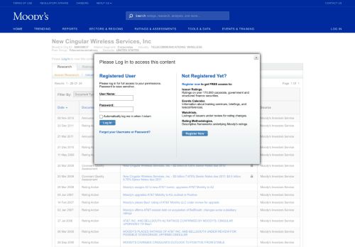 
                            13. New Cingular Wireless Services, Inc Credit Rating - Moody's