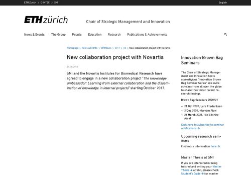 
                            13. New collaboration project with Novartis – Chair of Strategic ...