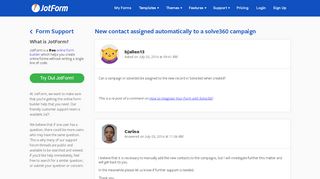 
                            10. New contact assigned automatically to a solve360 campaign - JotForm