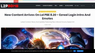 
                            8. New Content Arrives On Lol PBE 8.20 - Ezreal Login Intro And Emotes ...