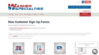 
                            8. New Customer Sign-Up Forms - Washer Specialties Wichita, Kansas