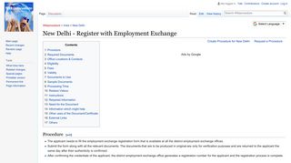 
                            10. New Delhi - Register with Employment Exchange - Wikiprocedure