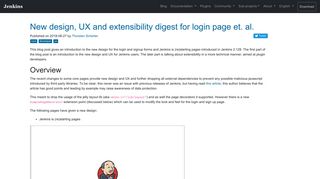 
                            6. New design, UX and extensibility digest for login page et. al. - Jenkins