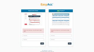 
                            2. New EasyAcc - Welcome to EasyAcc - Unauthorised access prohibited.