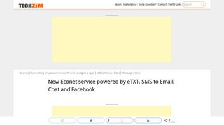 
                            4. New Econet service powered by eTXT. SMS to Email, Chat and ...