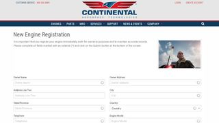 
                            3. New Engine Registration - Continental Motors