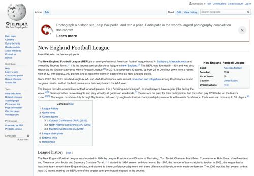 
                            8. New England Football League - Wikipedia