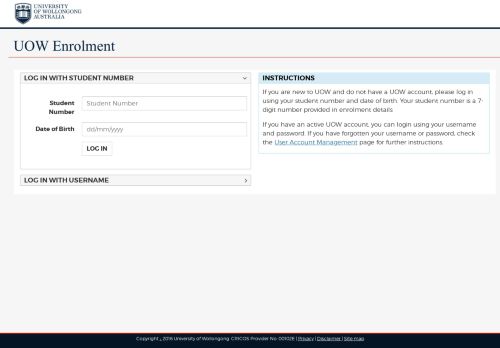 
                            9. New Enrolment Login - UOW