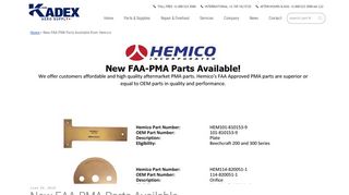 
                            13. New FAA-PMA Parts Available from Hemico - KADEX Aero ...