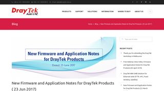 
                            12. New Firmware and Application Notes for DrayTek Products ( 23 Jun ...