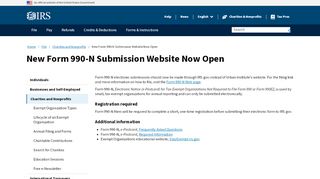 
                            3. New Form 990 N Submission Website Now Open | Internal Revenue ...