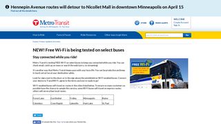
                            12. NEW! Free Wi-Fi is being tested on select buses - Metro Transit