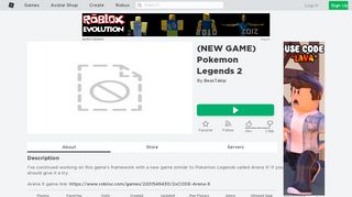 
                            3. (NEW GAME IN DESC) Pokemon Legends 2 - Roblox