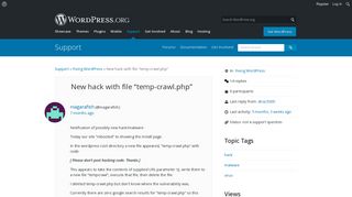 
                            8. New hack with file “temp-crawl.php” | WordPress.org