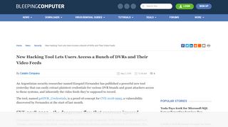 
                            11. New Hacking Tool Lets Users Access a Bunch of DVRs and Their ...