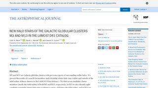 
                            7. NEW HALO STARS OF THE GALACTIC GLOBULAR CLUSTERS M3 ...