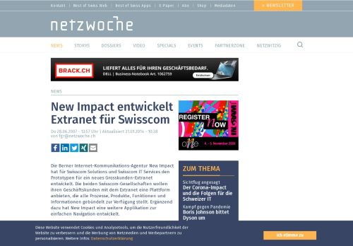 
                            10. New Impact entwickelt Extranet für Swisscom | Netzwoche