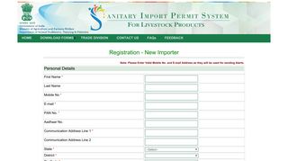 
                            2. New Importer Registration? - SIP
