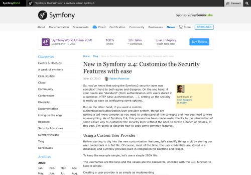 
                            4. New in Symfony 2.4: Customize the Security Features with ease ...