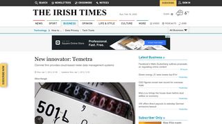 
                            9. New innovator: Temetra - Irish Times