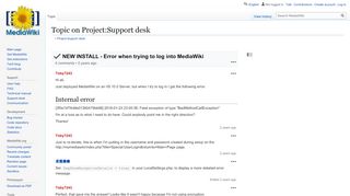 
                            8. NEW INSTALL - Error when trying to log into MediaWiki on Project ...