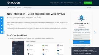 
                            10. New Integration – Using Targetprocess with Raygun · Raygun Blog