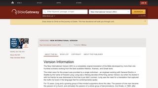 
                            6. New International Version (NIV) - Version Information - BibleGateway ...