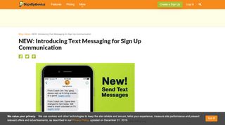 
                            13. NEW: Introducing Text Messaging for Sign Up Communication