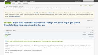 
                            9. New leap final installation on laptop. On each login get twice ...