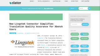 
                            10. New Lingotek Connector Simplifies Translation Quality Assurance for ...